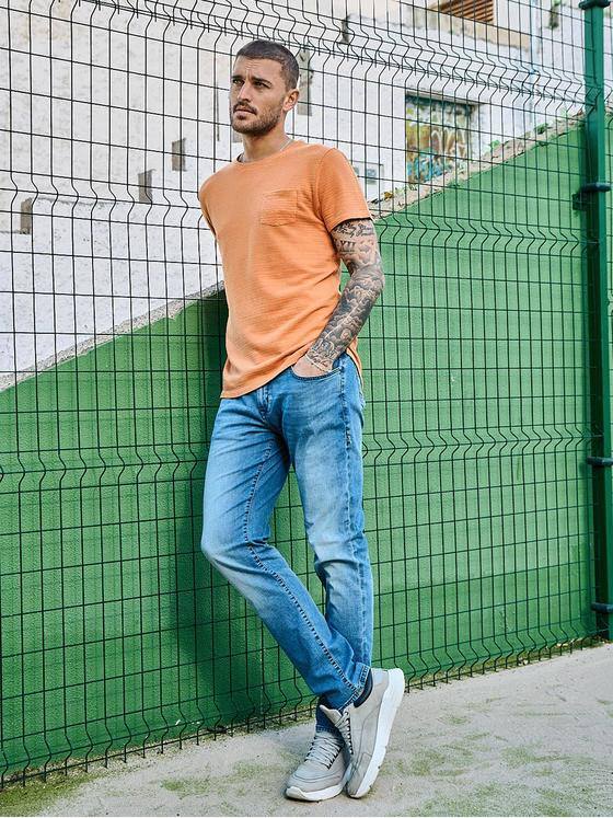 emilio adani Herren T-Shirt gestreift Orange 32753
