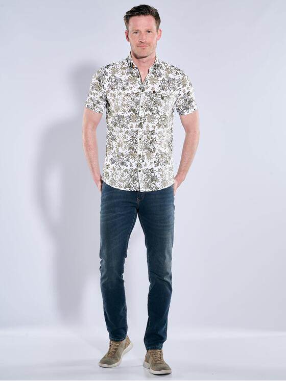 engbers Herren Kurzarm-Hemd gemustert Hellgrau 38777