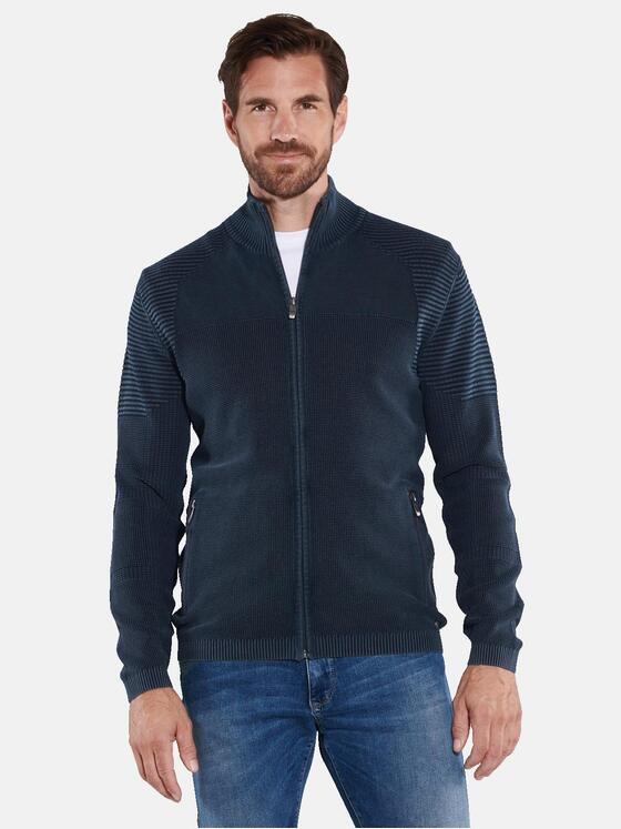 engbers Herren Cardigan regular Blau 35618
