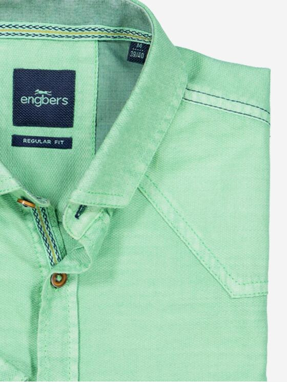 engbers Herren Kurzarm-Hemd uni Grün 36873