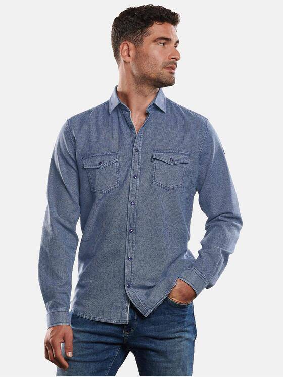engbers Herren Hemd uni Indigoblau 32387