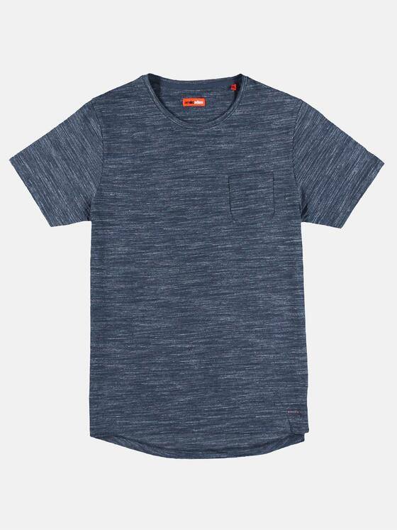 emilio adani Herren Rundhals T-Shirt mit eingelegter Brusttasche Blau 29622