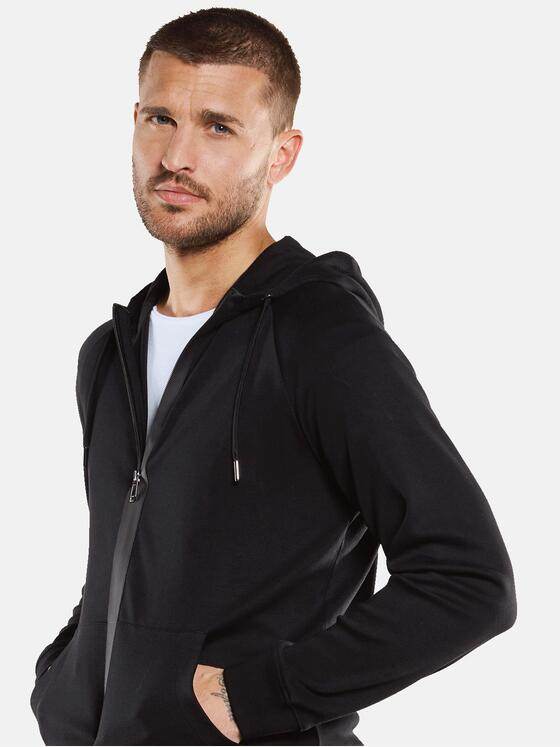 emilio adani Herren Sweatjacke aus Pima-Baumwolle Schwarz 33520