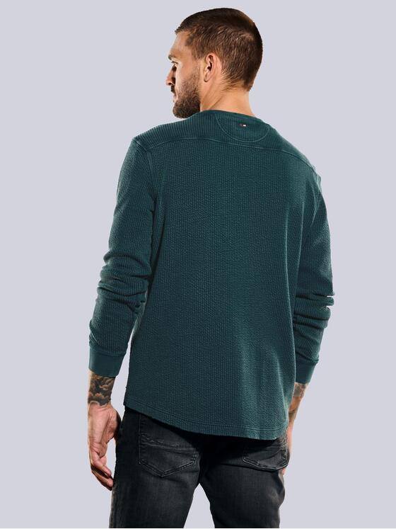 emilio adani Herren Sweatshirt uni Türkis 35625