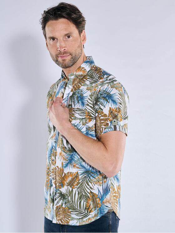 engbers Herren Kurzarm-Hemd gemustert Khaki 38776