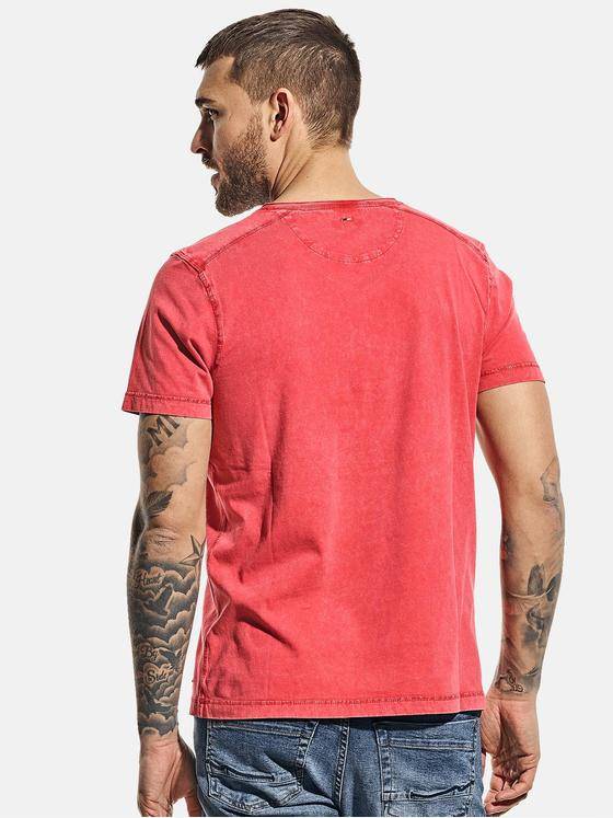 emilio adani Herren V-Neck T-Shirt aus super softem Baumwollmaterial Violett 30579