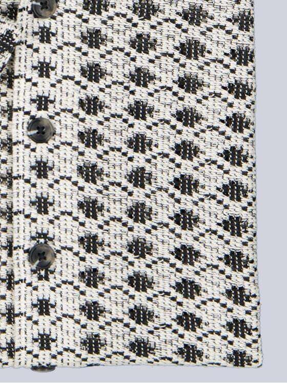 emilio adani Herren Kurzarm-Hemd in Crochét-Optik Naturweiss 40717