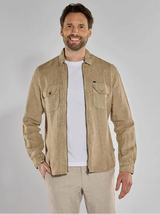 engbers Herren Overshirt aus Leinen Beige 36596