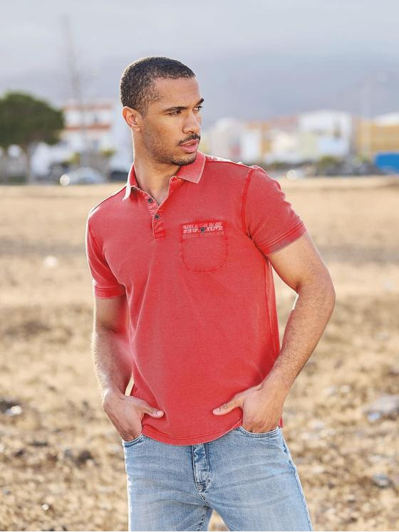 emilio adani Herren Polo-Shirt uni Violett 35107
