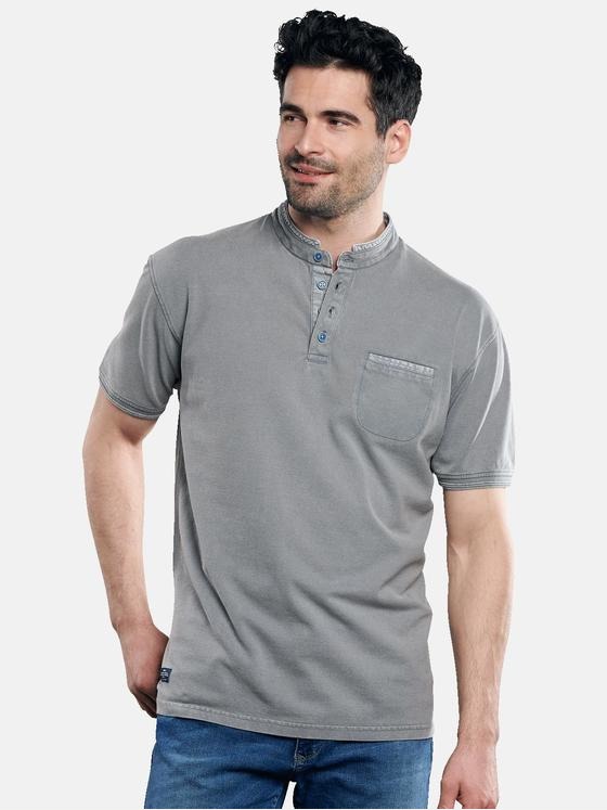 engbers Herren Serafinoshirt mit Stehkragen Grau 31106