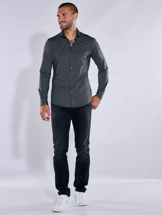emilio adani Herren Funktions-Hemd langarm Grau 37996