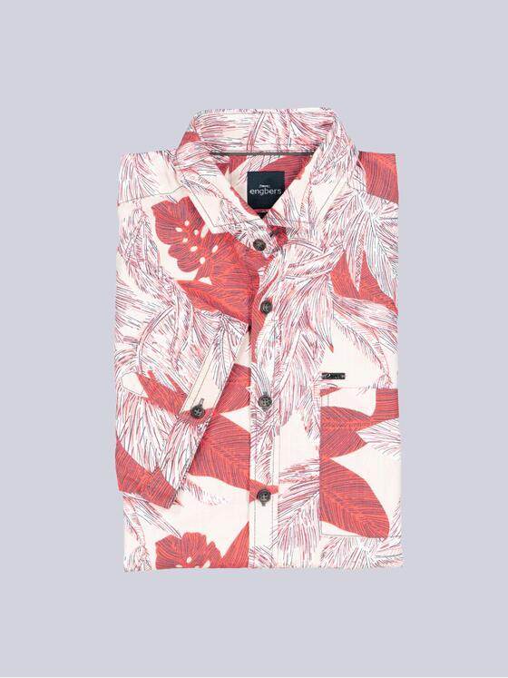 engbers Herren Kurzarm-Hemd gemustert Hellrot 38672