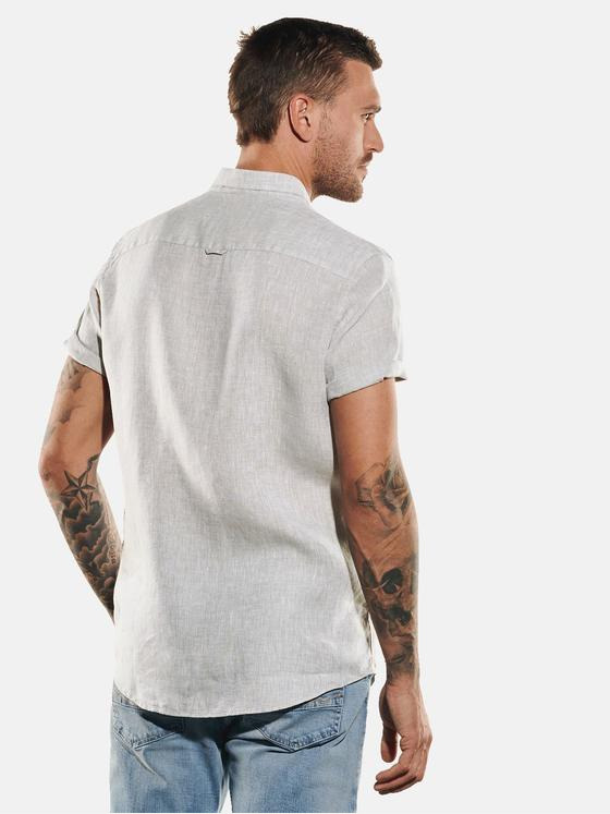 emilio adani Herren Kurzarm-Hemd uni Beige 35048