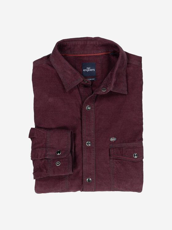 engbers Herren Langarm-Hemd uni Bordeaux 37392