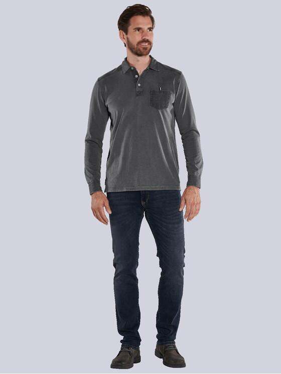 engbers Herren Langarm-Shirt mit Polokragen Grau 35682