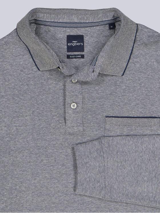 engbers Herren Langarm-Shirt mit Polokragen Mittelblau 39536