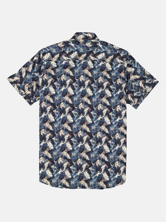 engbers Herren Kurzarm-Hemd gemustert Marineblau 34755