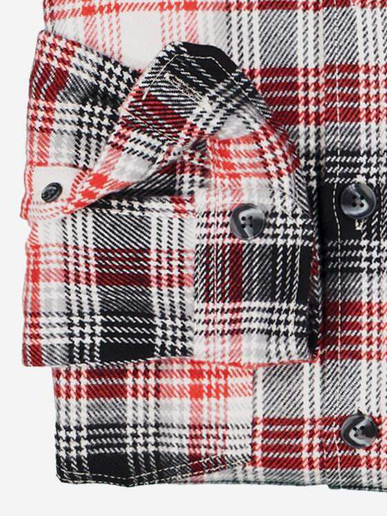 emilio adani Herren Overshirt kariert Orange 37563