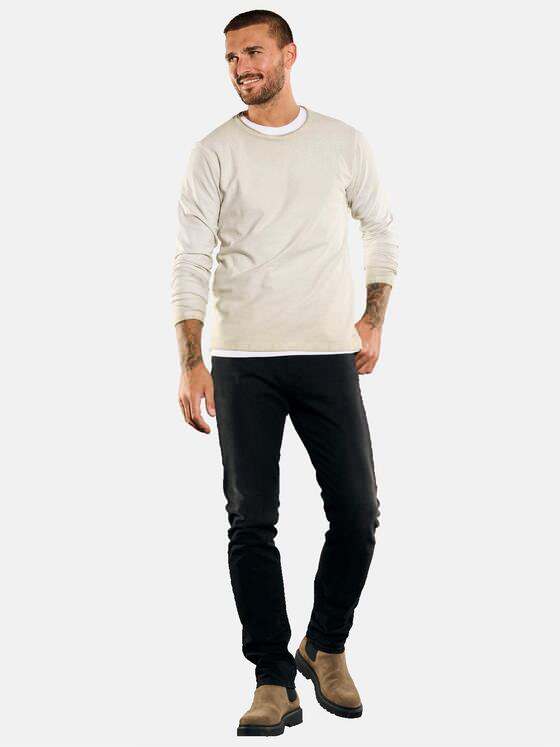 emilio adani Herren Pullover gestreift Beige 35286