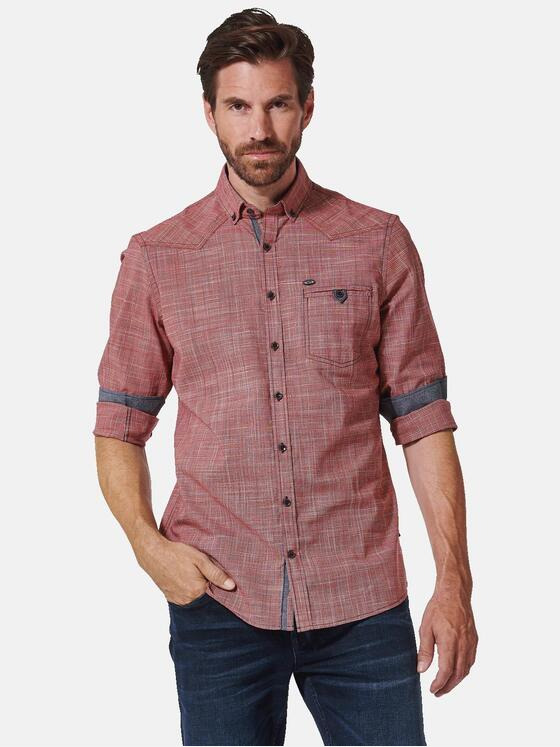 engbers Herren Langarm-Hemd uni Rot 35219