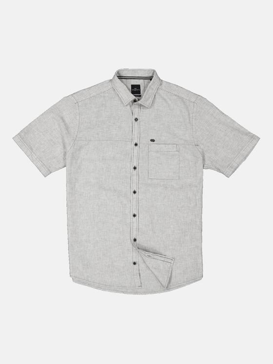 engbers Herren Kurzarm-Hemd mit Leinenanteil Silbergrau 34472