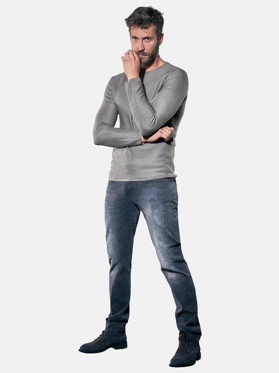 emilio adani Herren Rundhalspullover aus weicher Wolle Grau 30424