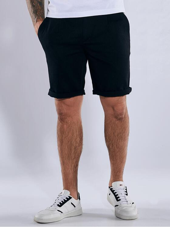 emilio adani Herren Chino-Bermuda slim fit Schwarz 36636