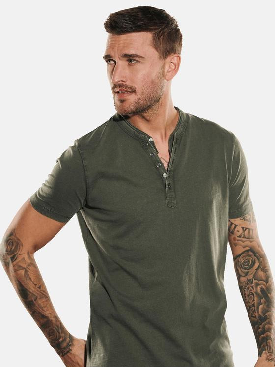 emilio adani Herren Henley-Shirt regular Grün 35106