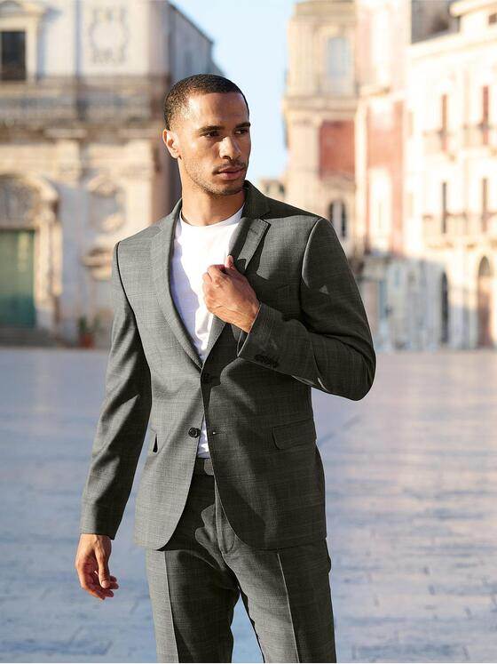 emilio adani Herren Anzug-Sakko slim fit Grau 37811