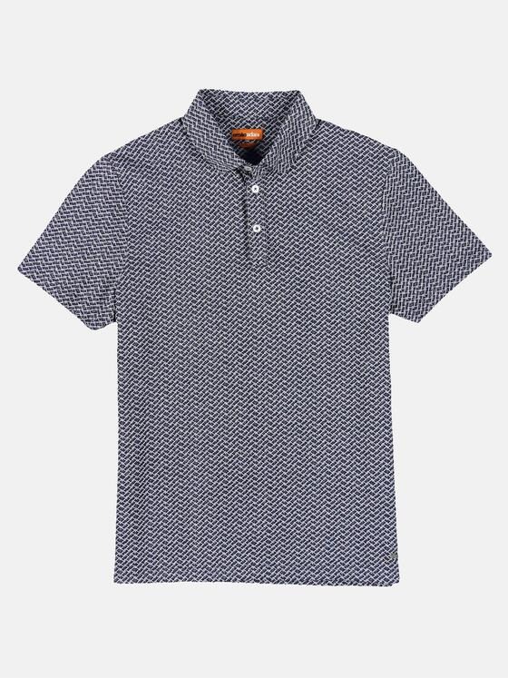 emilio adani Herren Poloshirt gemustert Blau 31705