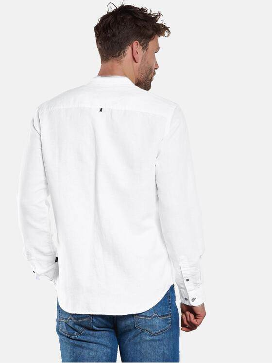 engbers Herren Langarm-Hemd mit Leinen-Anteil Reinweiss 33011