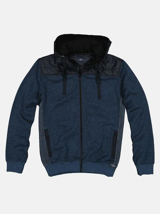 engbers Herren Sweatjacke mit Nylonkapuze Blau 32296