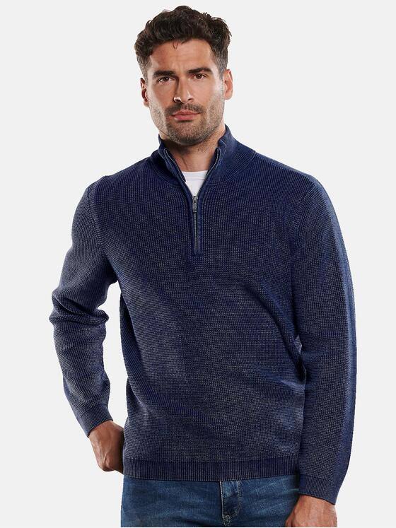 engbers Herren Pullover Stehbund Indigoblau 32444