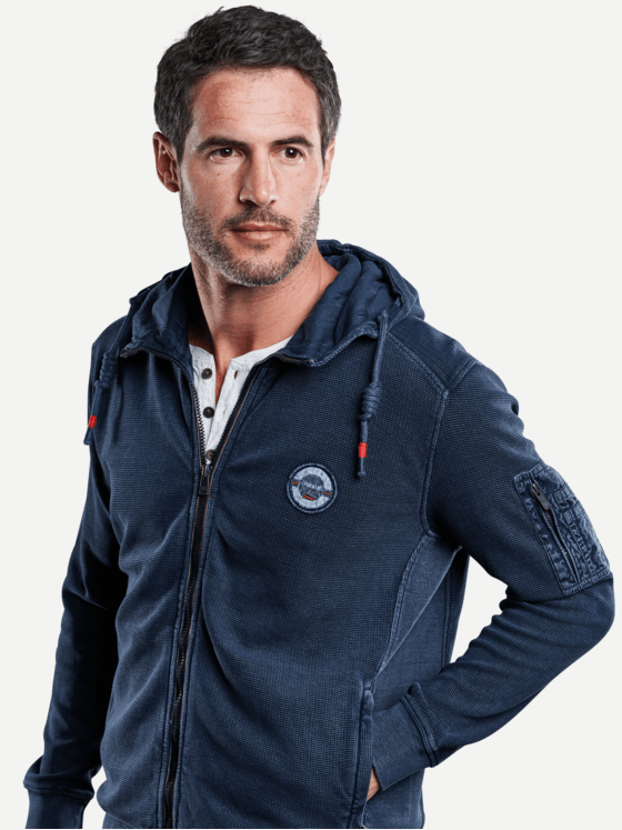 engbers Herren Sweatjacke mit Kapuze Indigoblau 28840