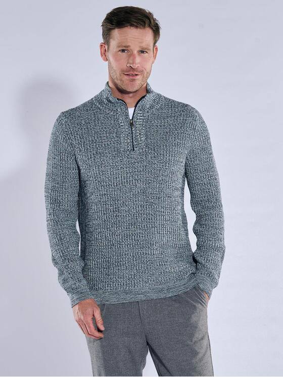 engbers Herren Pullover Polokragen Mittelblau 39577