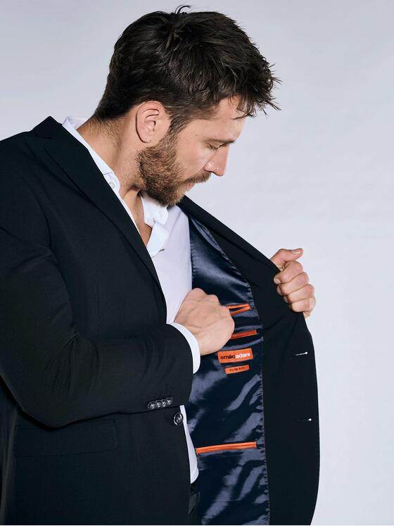 emilio adani Herren Anzug-Sakko slim fit Schwarz 37375