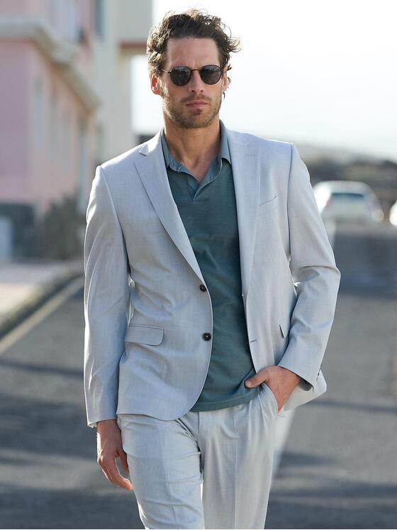 emilio adani Herren Anzug-Sakko slim fit Grau 38863