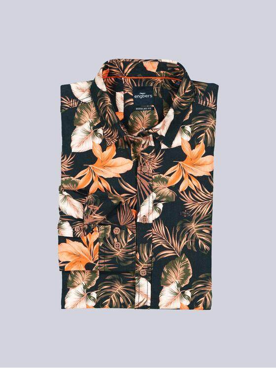 engbers Herren Langarm-Hemd gemustert Orange 38485