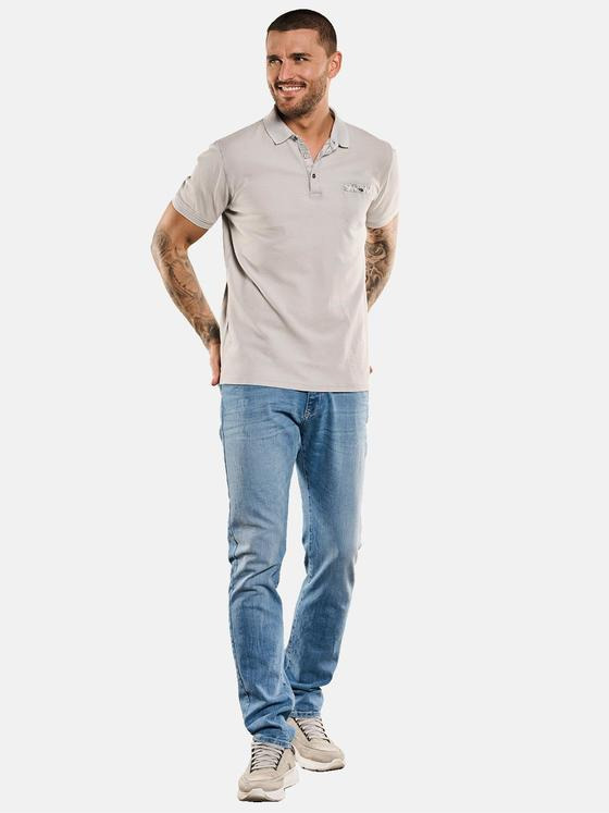 emilio adani Herren Polo-Shirt strukturiert Grau 33028