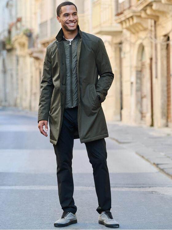 emilio adani Herren Mantel mit heraustrennbarem Inlet Oliv 39143