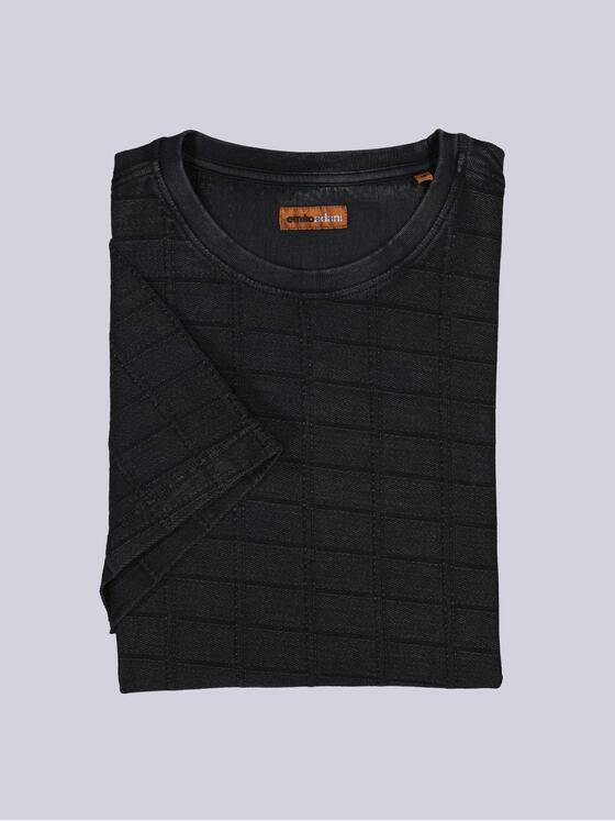 emilio adani Herren T-Shirt strukturiert Schwarz 38435