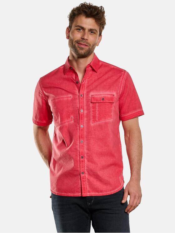 engbers Herren Kurzarm-Hemd uni Feuerrot 33041