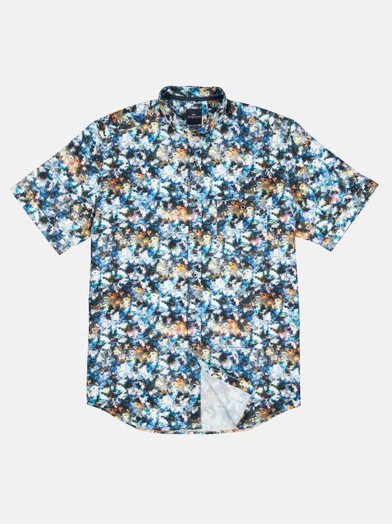 engbers Herren Kurzarm-Hemd gemustert Tuerkis 32665