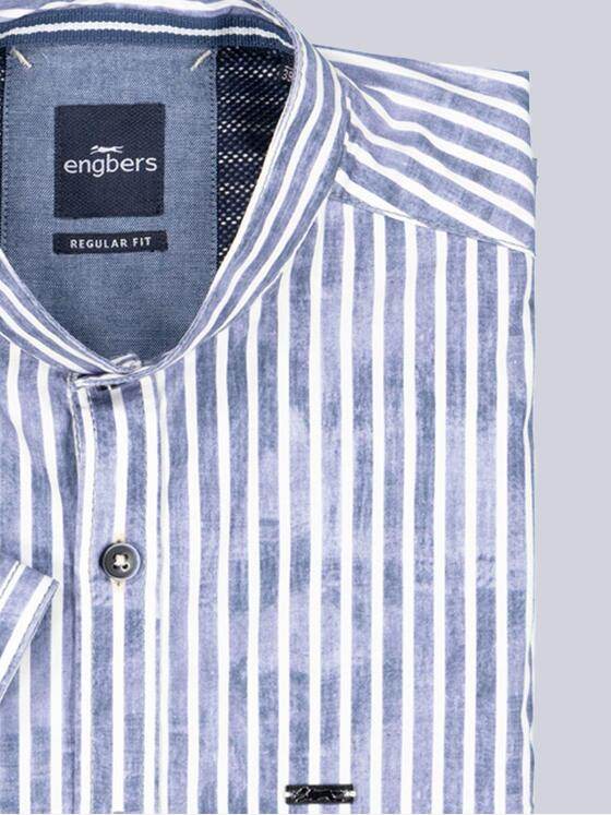 engbers Herren Kurzarm-Hemd gestreift Saphirblau 38954