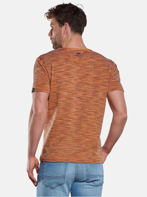 engbers Herren T-Shirt gestreift Dunkelorange 33108