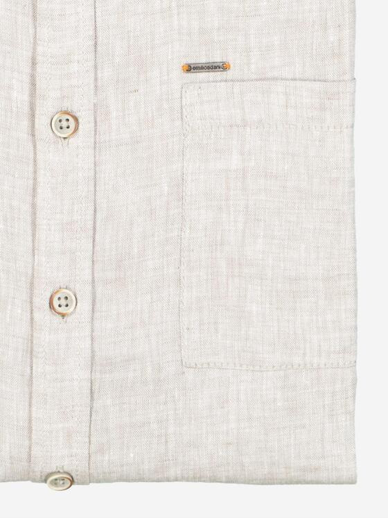 emilio adani Herren Kurzarm-Hemd uni Beige 36856