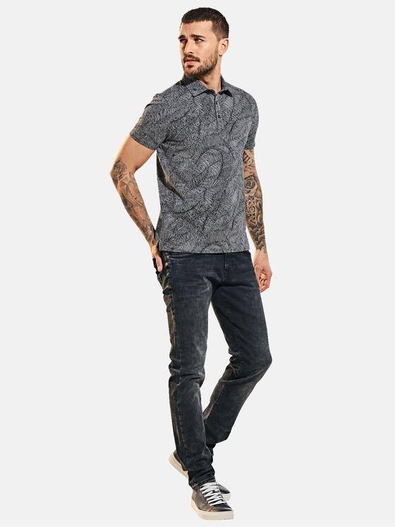 emilio adani Herren Poloshirt gemustert Blau 31704