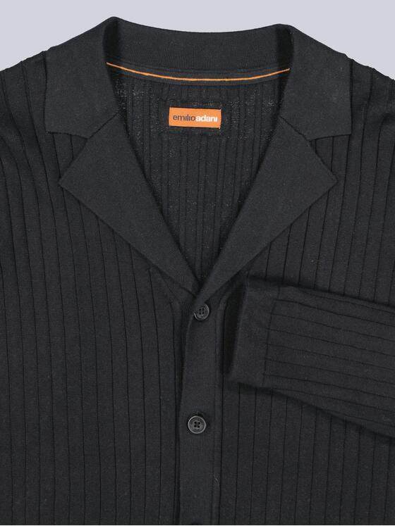 emilio adani Herren Strick-Sakko regular Schwarz 38694