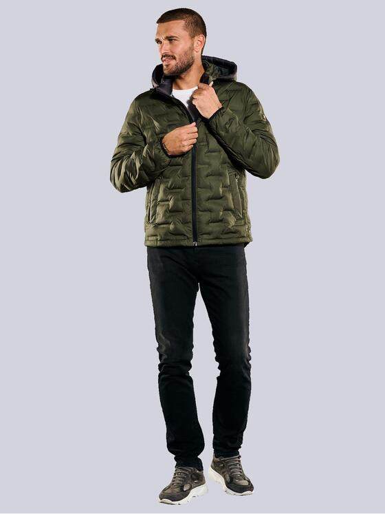emilio adani Herren Steppjacke mit abnehmbarer Kapuze Grün 35199