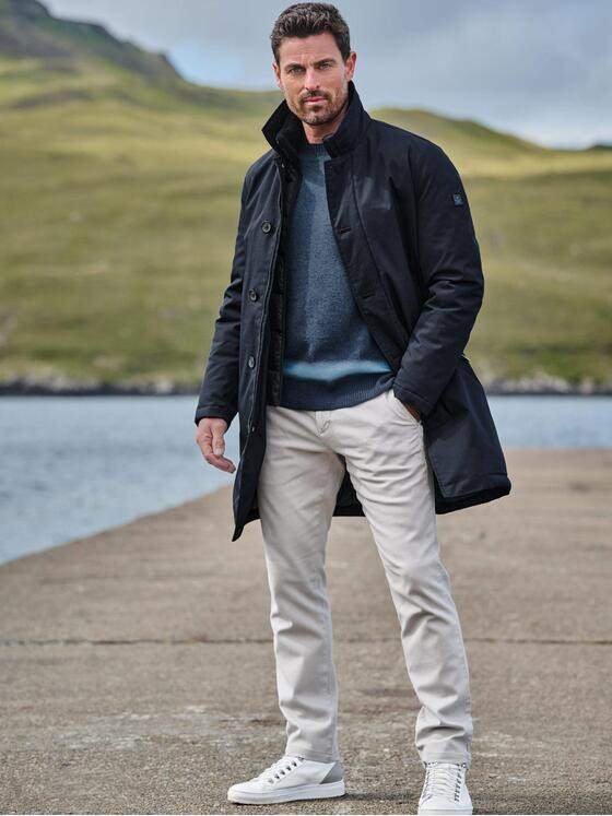 ENGBERS GERMANY Herren Mantel mit Funktionsdetails Saphirblau 37408